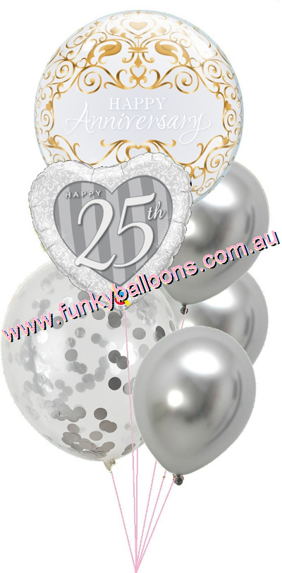 (image for) 25th Sparkling Anniversary Balloon Bouquet