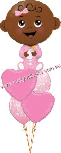 (image for) Sweet Baby Girl Balloon Bouquet - Click Image to Close