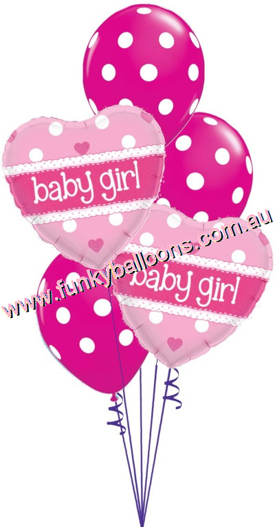 (image for) Baby Girl Hearts + Dots Bouquet