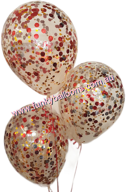 (image for) 3 Confetti Balloon Floor Bunch (Float Time 3+ days) - Click Image to Close