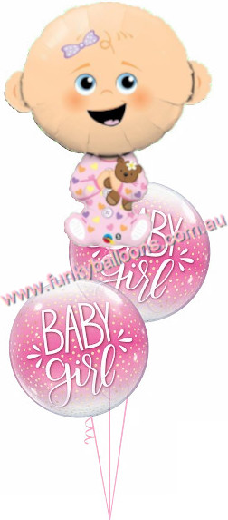 (image for) Cute Little Blessing Girl Balloon Bouquet - Click Image to Close