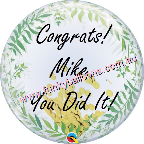 (image for) Personalised Bubble Confetti Balloon - Greenery
