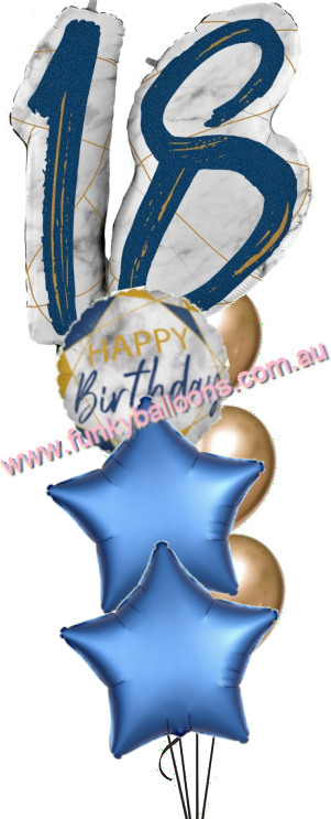 (image for) 18th Jumbo Marble Blue Birthday Bouquet