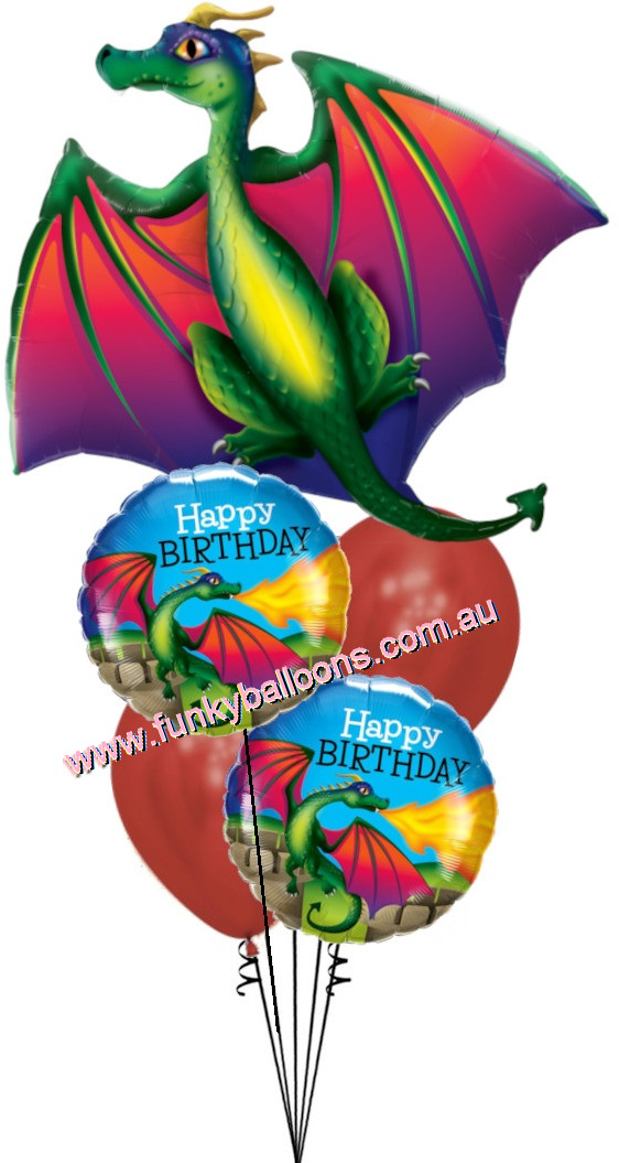 (image for) Mythical Dragon Birthday Balloon Bouquet - Click Image to Close