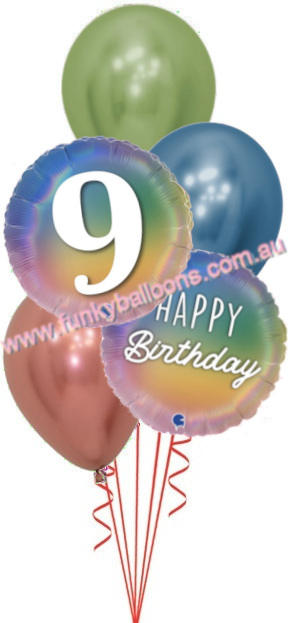 (image for) Pastel Rainbow 9th Birthday Bouquet - Click Image to Close