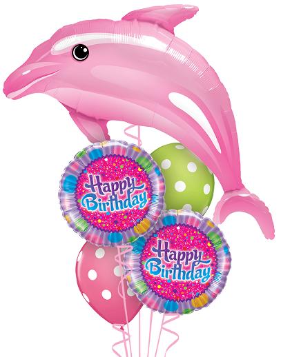 (image for) Dolphin Delightful Pink Birthday Bouquet