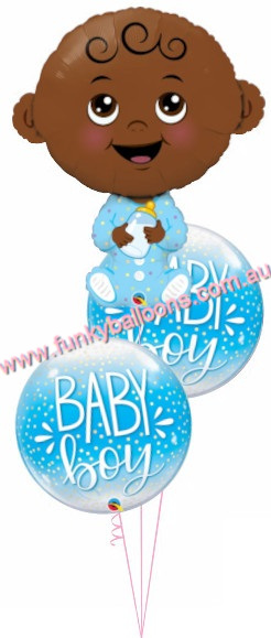 (image for) Sweet Little Blessing Boy Balloon Bouquet - Click Image to Close