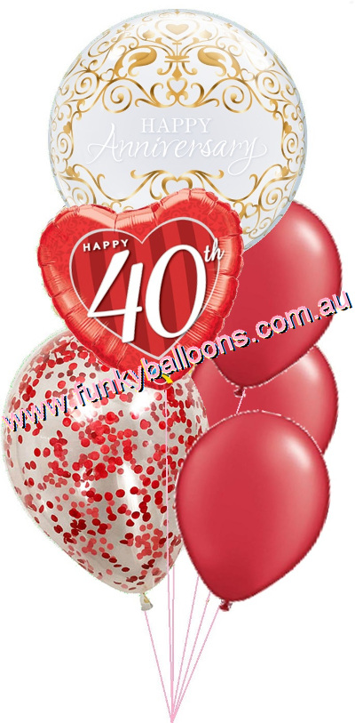 40th Sparkling Anniversary Balloon Bouquet