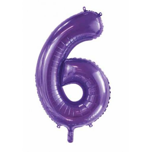 Number 6 Foil Supershape (Choice of Colours)