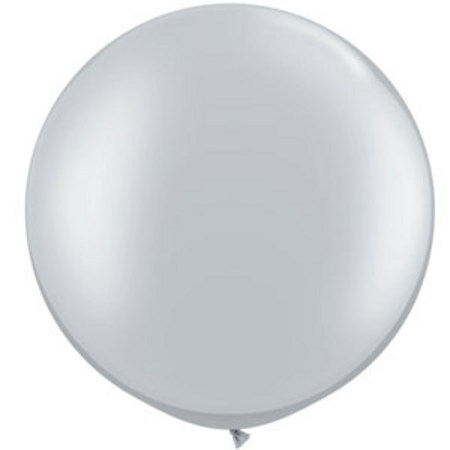 Round Latex Balloon ~ Silver (Float time 48 hrs)